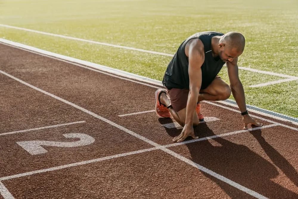 Runner on an athletics track